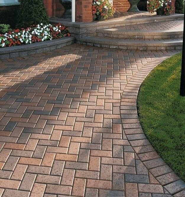 Lewes Terracotta Herringbone & Radius Steps