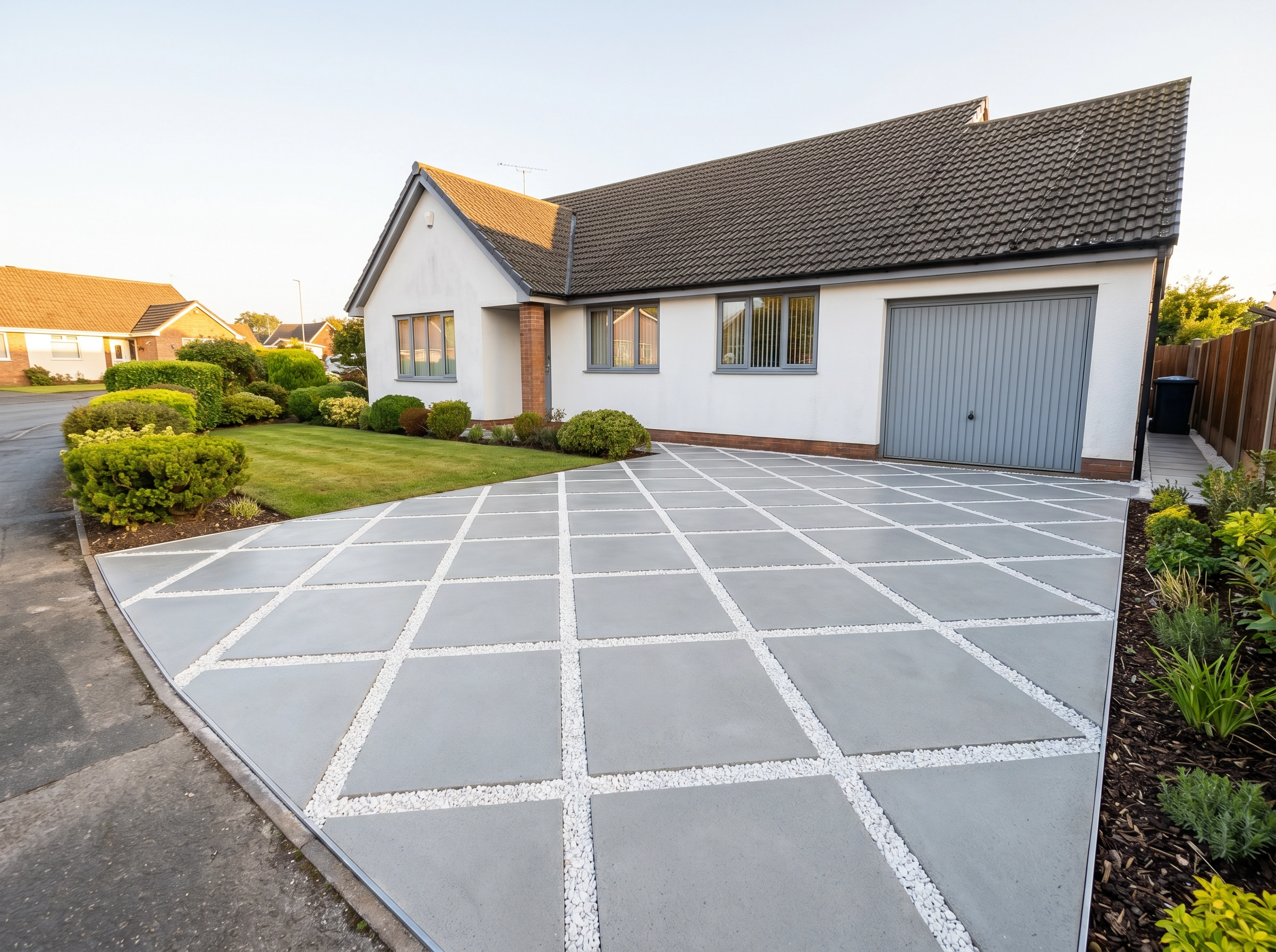 After: Architectural concrete driveway by Greenways Sussex